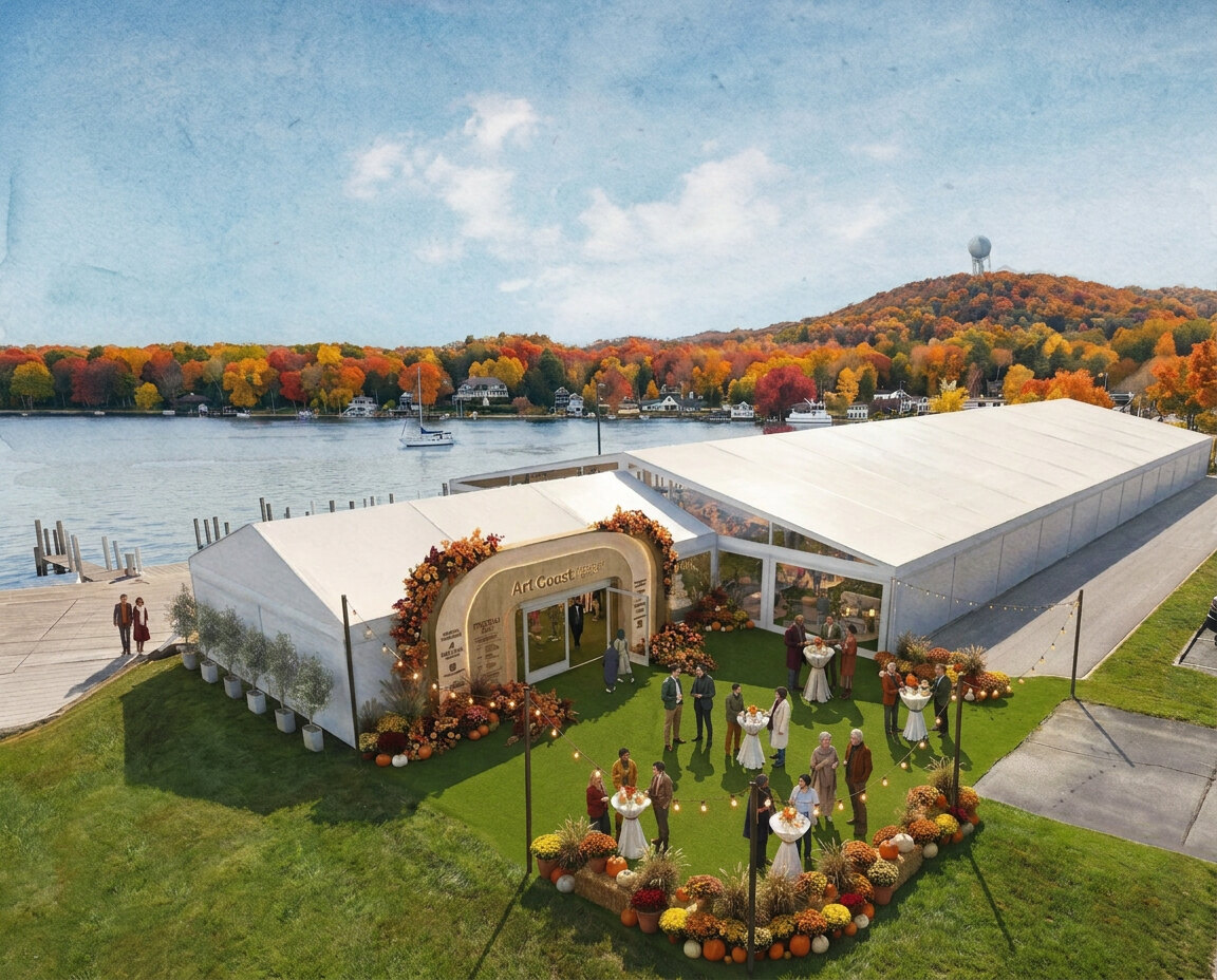 Festival pavilion along the Saugatuck waterfront