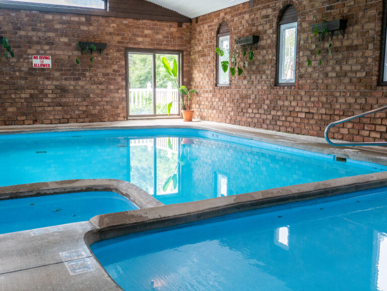 The three section pool at the Hop & Vine Inn