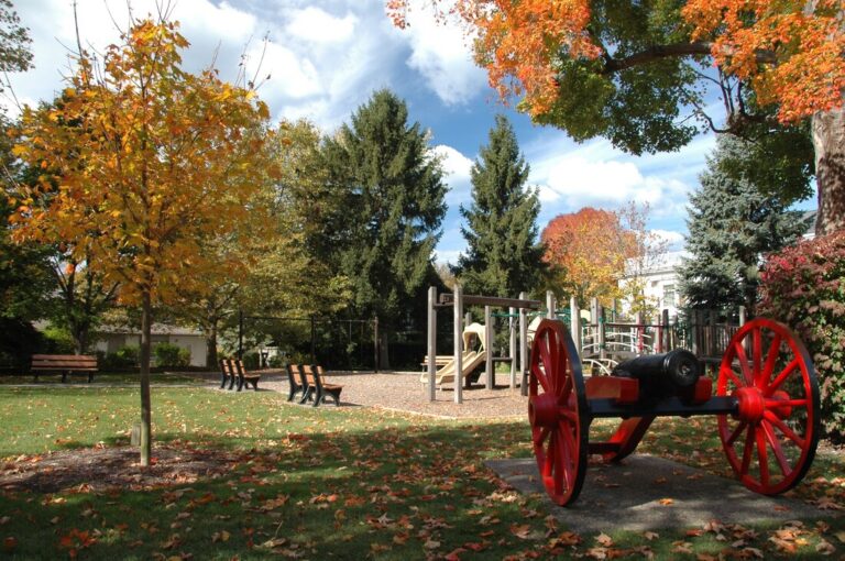 Village Square Park in downtown Saugatuck.